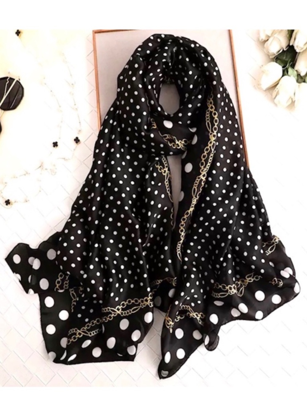 NWT SILK SCARF LUXURY STYLE STOLES WOMEN HEADBAND BAND STOLEN SHAWL PASHMINA